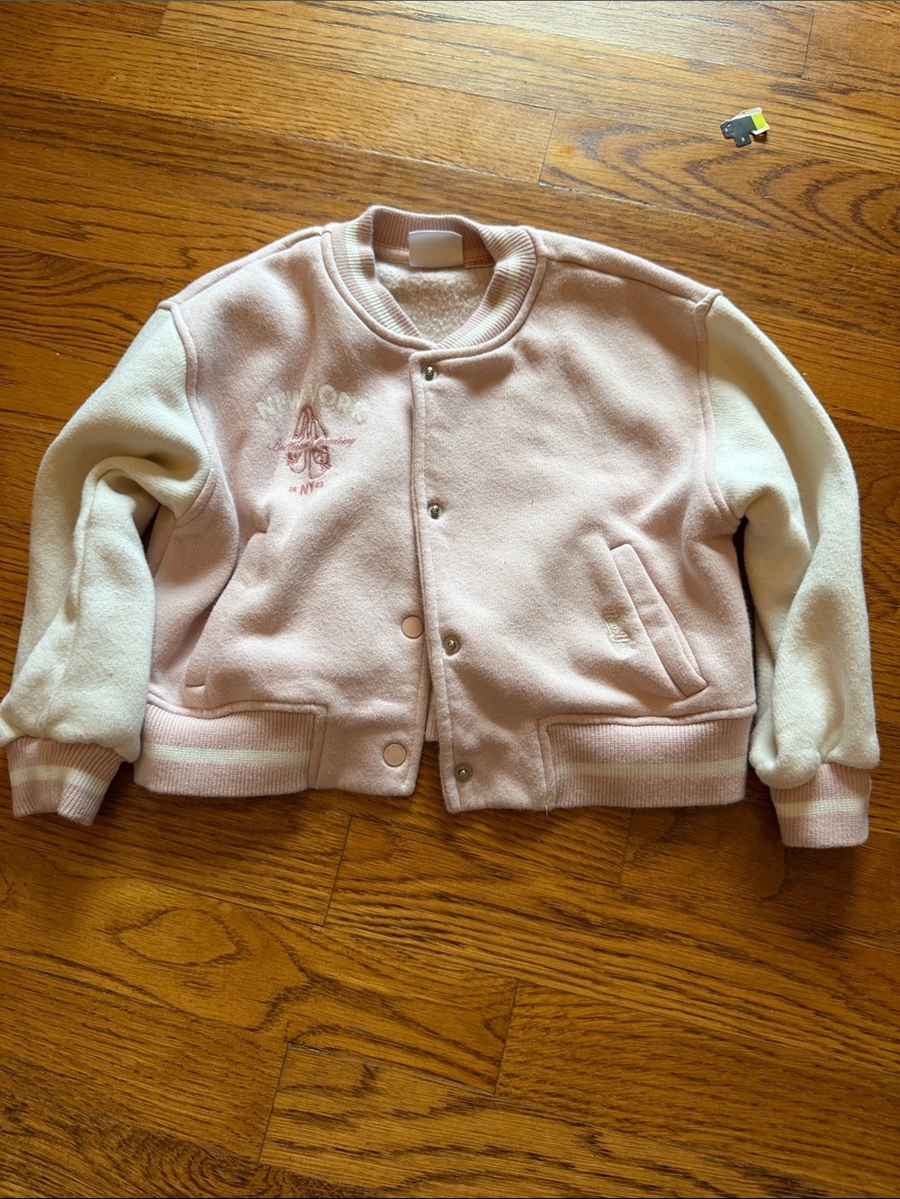 Zara Pink and Cream Varsity Jacket - Brand Unspecified